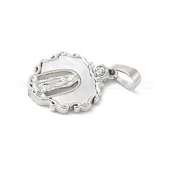 Brass Pave Natural White Shell Religion Pendants&nbsp;KK-S522-23P-A