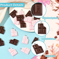 20Pcs 2 Colors Spray Painted Opaque Resin Pendants&nbsp;RESI-YW0006-35