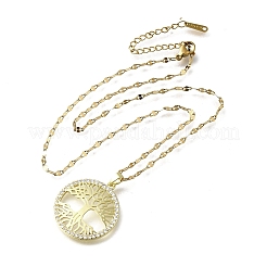 Brass Micro Pave Clear Cubic Zirconia Tree of Life Pendants&nbsp;NJEW-H066-01F-G