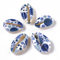 Printed Natural Cowrie Shell Beads&nbsp;X-SSHEL-R047-01-D06