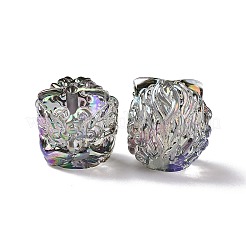 UV Plating Rainbow Iridescent Transparent Resin Beads&nbsp;RESI-P025-01