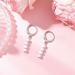 304 Stainless Steel Natural Mixed Stone Column Leverback Earrings&nbsp;EJEW-JE06520