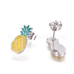 304 Stainless Steel Enamel Stud Earrings&nbsp;EJEW-F234-04P
