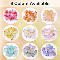 90Pcs 9 Colors Two Tone Spray Painted Glass Pendants&nbsp;GLAA-GA0001-26
