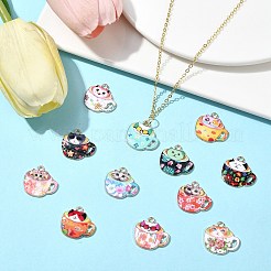 24Pcs 12 Colors Alloy Enamel Pendants&nbsp;FIND-CJ0003-87