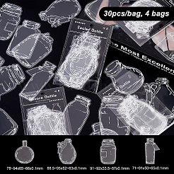 120Pcs 4 Styles PET Adhesive Waterproof Stickers Set&nbsp;STIC-GA0001-03