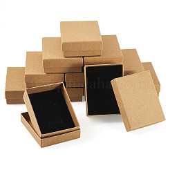 12Pcs Kraft Cotton Filled Cardboard Paper Jewelry Set Boxes&nbsp;CBOX-TA0001-16