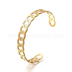 304 Stainless Steel Open Cuff Bangles for Women&nbsp;BJEW-Z083-02G-06