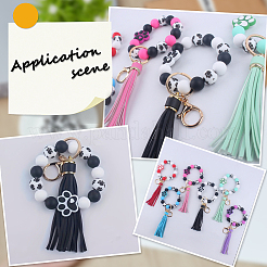 30Pcs Printed Round Silicone Focal Beads&nbsp;SIL-SC0003-29A