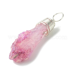 5Pcs Electroplated Natural Quartz Pendants&nbsp;PALLOY-JF03162