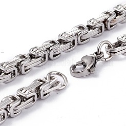 Non-Tarnish 201 Stainless Steel Byzantine Chain Necklaces&nbsp;NJEW-I248-03A-P