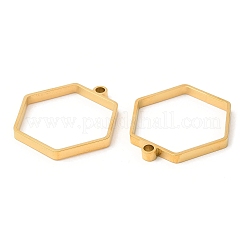 304 Stainless Steel Open Back Bezel Hexagon Pendants&nbsp;STAS-Z040-12G