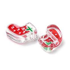 Christmas Decorations Theme Opaque Acrylic Bead with Enamel&nbsp;OACR-Z021-01K
