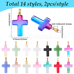 28Pcs 14 Styles Glass Pendants&nbsp;GLAA-BM0001-05
