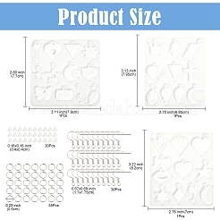 DIY Mixed Shapes Charm Pendant Silicone Molds for DIY Earring Making&nbsp;DIY-YW0009-42