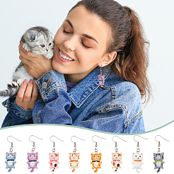 8Pair 304 Stainless Steel Dangle Earrings&nbsp;EJEW-UN00014