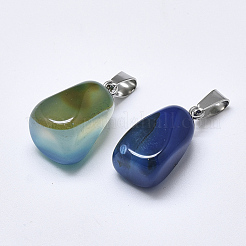 Natural Banded Agate/Striped Agate Pendants&nbsp;G-T122-20H