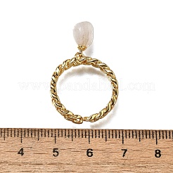 Brass Curb Chain Cuff Rings for Women&nbsp;RJEW-Z085-04G