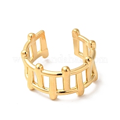 Ion Plating(IP) 304 Stainless Steel Fence Shape Open Cuff Ring&nbsp;RJEW-I085-22G