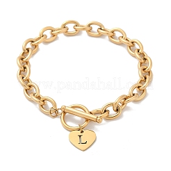 Golden 304 Stainless Steel Charm Bracelets&nbsp;NJEW-K284-01G-L