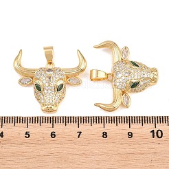 Brass Pave Clear Cubic Zirconia Pendants&nbsp;KK-L275-40G-03