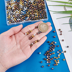 400Pcs 5 Colors Brass Smooth Round Beads&nbsp;KK-PH0010-74