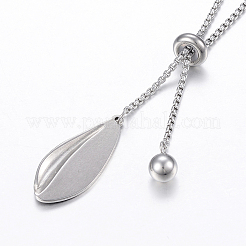 Tarnish Resistant Adjustable 304 Stainless Steel Lariat Necklaces&nbsp;NJEW-L453-23P