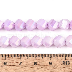 Anti-Tarnish Electroplate Glass Beads Strands&nbsp;GLAA-T025-8mm-14G