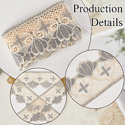 5Yards Polyester Wavy Lace Trim Ribbon&nbsp;SRIB-GF0001-44A