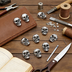16 Bags Tibetan Style Skull Alloy Decorative Rivets&nbsp;DIY-DR0007-75AS