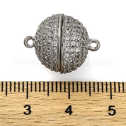 Brass Micro Pave Clear Cubic Zirconia Magnetic Clasps&nbsp;KK-A230-02A-P