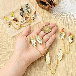 6Pcs 6 Styles Wings Enamel Pins&nbsp;JEWB-CJ0001-39