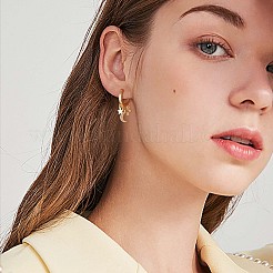 Clear Cubic Zirconia Moon Star Cross Dangle Hoop Earrings&nbsp;JE916A