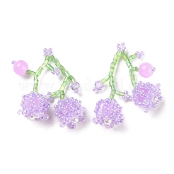 Seed & Acrylic & ABS Plastic Pearl Beaded Pendants&nbsp;GLAA-C028-03C