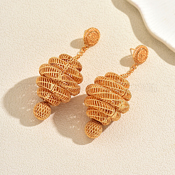 Vintage Filigree Mesh Spiral Teardrop Alloy Stud Earrings&nbsp;WD2826