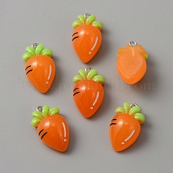 10Pcs Transparent Resin Fruit Pendants&nbsp;LS-RESI-WH0021-75D