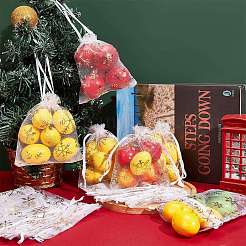 ChristmasSsnowflake Organza Gift Bags&nbsp;OP-WH0012-03