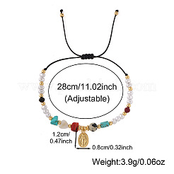 Adjustable Mixed Stone Black Cord Bracelets for Women&nbsp;RN6049