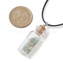 Glass Wish Bottle Pendant Necklace&nbsp;NJEW-JN04609-01