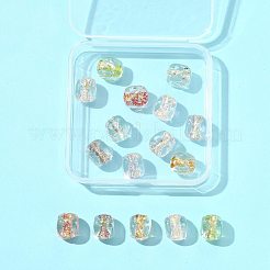 16Pcs 7 Colors Handmade Foil Lampwork Beads&nbsp;FOIL-FS0001-03