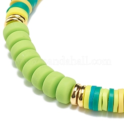 7Pcs 7 Color Handmade Polymer Clay Disc Surfer Stretch Bracelets Set&nbsp;BJEW-JB08798