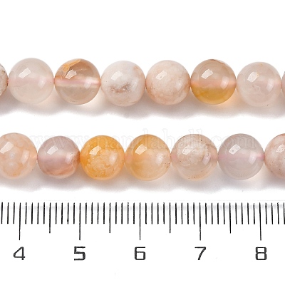 Natural Cherry Blossom Agate Beads Strands&nbsp;G-O166-02-8mm-01-1