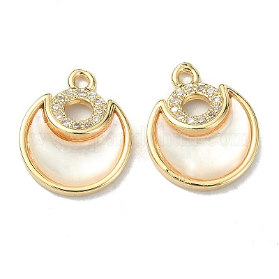 Brass Micro Pave Cubic Zirconia Charms&nbsp;KK-B072-16P-1