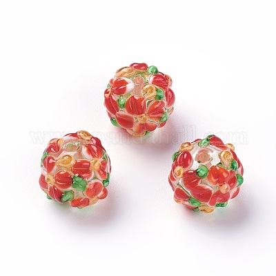 Handmade Bumpy Lampwork Beads&nbsp;LAMP-E021-07K-1
