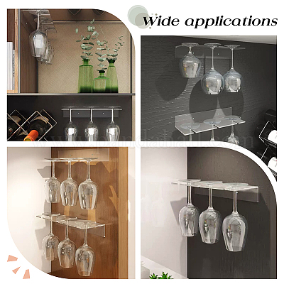 Wall Mounted Kitchen Shelf With Wine Glass Rack Wholesale Transparent  Acrylic Wall Mounted Stemware Rack Wine