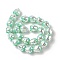 Baking Paint Baking Paint Glass Beads, Strawberry, with Enamel, Deep Sky Blue, 13x12mm, Hole: 1.6mm