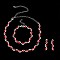 Flat Round Brass Rhinestone Chain Necklaces & Stud Earrings & Bracelets, Silver, Light Siam, 450mm & 160mm & 45mm