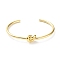304 Stainless Steel Cuff Bangles, Golden, Coil, Inner Diameter: 2-1/2 inch(6.25cm)