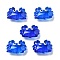 Transparent Glass Enamel Beads, Crab, Medium Blue, 15x21x8mm, Hole: 1.4mm
