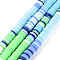 Handmade Polymer Clay Bead Strands, Heishi Beads, Disc/Flat Round, Mixed Color(Main Color: Light Sky Blue & Spring Green), 6x0.3~1.5mm, Hole: 1.6mm, about 335~351pcs/strand, 15.47 inch~15.71 inch(39.3cm~39.9cm)
